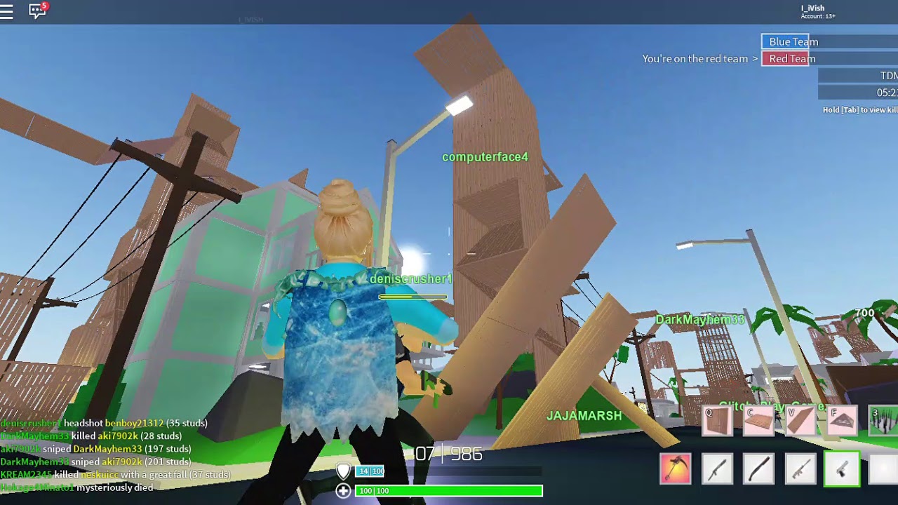 Playing strucid with new skin youtube