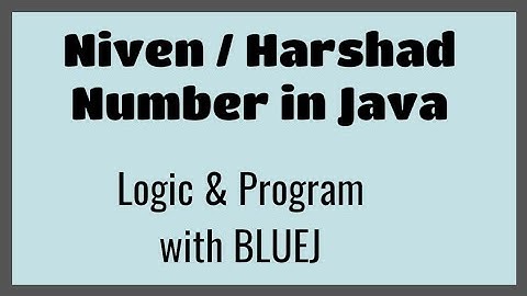 Niven / Harshad Number program in Java