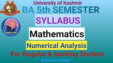 5th semester math numerical analysis syllabus kashmir university #syllabus #5thsemester #maths