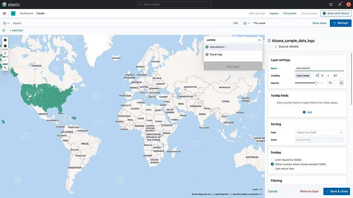 How to visualize geo data on a map with Kibana