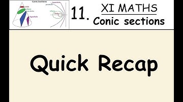 Kerala State 11th math - Chapter 11 - Conic sections - Quick Recap