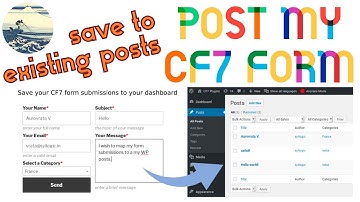 Saving CF7 Form submissions to existing posts with the Post My CF7 Form WordPress plugin