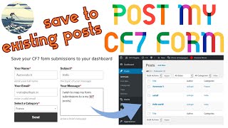 Saving CF7 Form submissions to existing posts with the Post My CF7 Form WordPress plugin