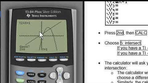 Calculator Video TI 83-84 (10) Finding Intersections