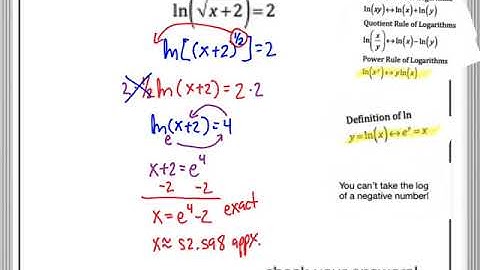 Solving Natural Log Equations Part 2