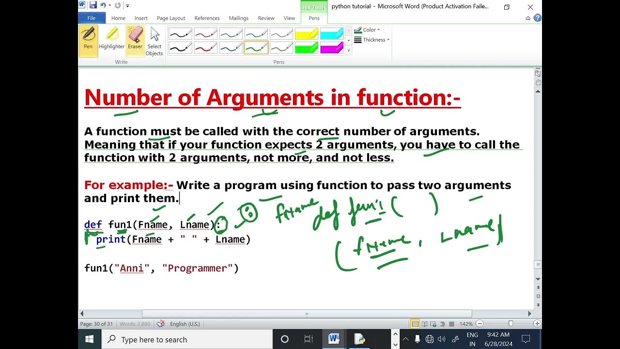 PYTHON LECTURE - 33//MULTIPLE ARGUMENTS IN FUNCTION//FULL EXPLANATION ... image.
