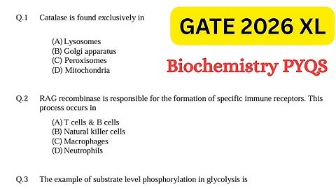 GATE XL PYQs 2026|GATE LIFESCIENCE Solved pyqs|GATE MCQ questions for lifescience/biochemistry #gate