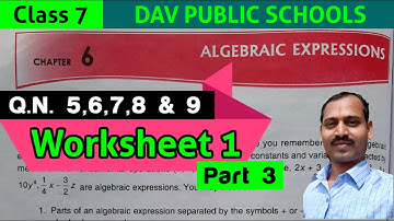 DAV class 7 maths chapter 6 worksheet 1 Q.N. 5, 6, 7, 8 and 9
