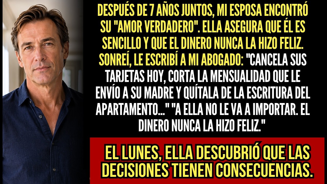 El domingo por la mañana, mi esposa me despertó con las maletas hechas y un discurso sobre su "amor verdadero": un hombre sencillo y humilde que despreciaba el dinero. Me dijo que el dinero nunca...