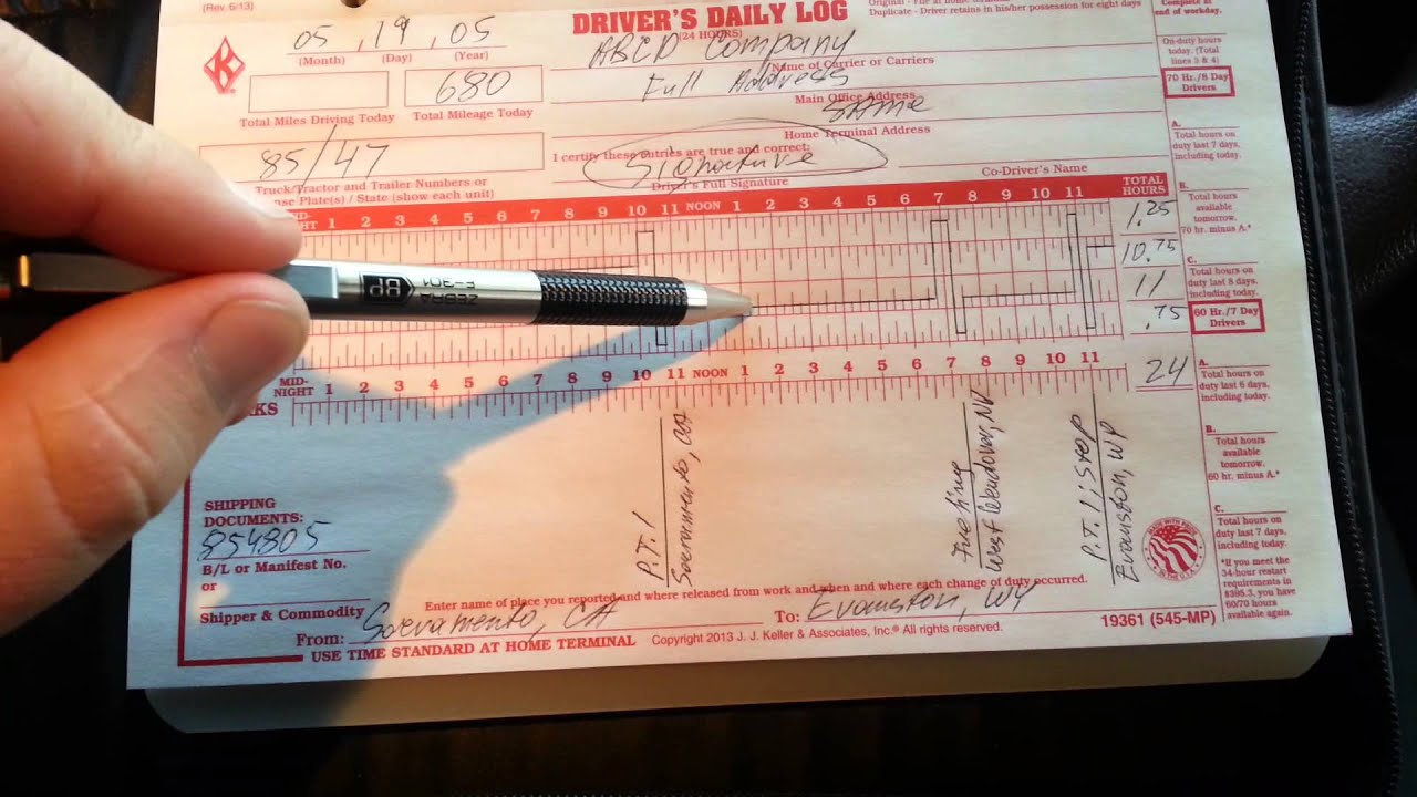 How to Fill Out a Logbook When Driving Team in the US