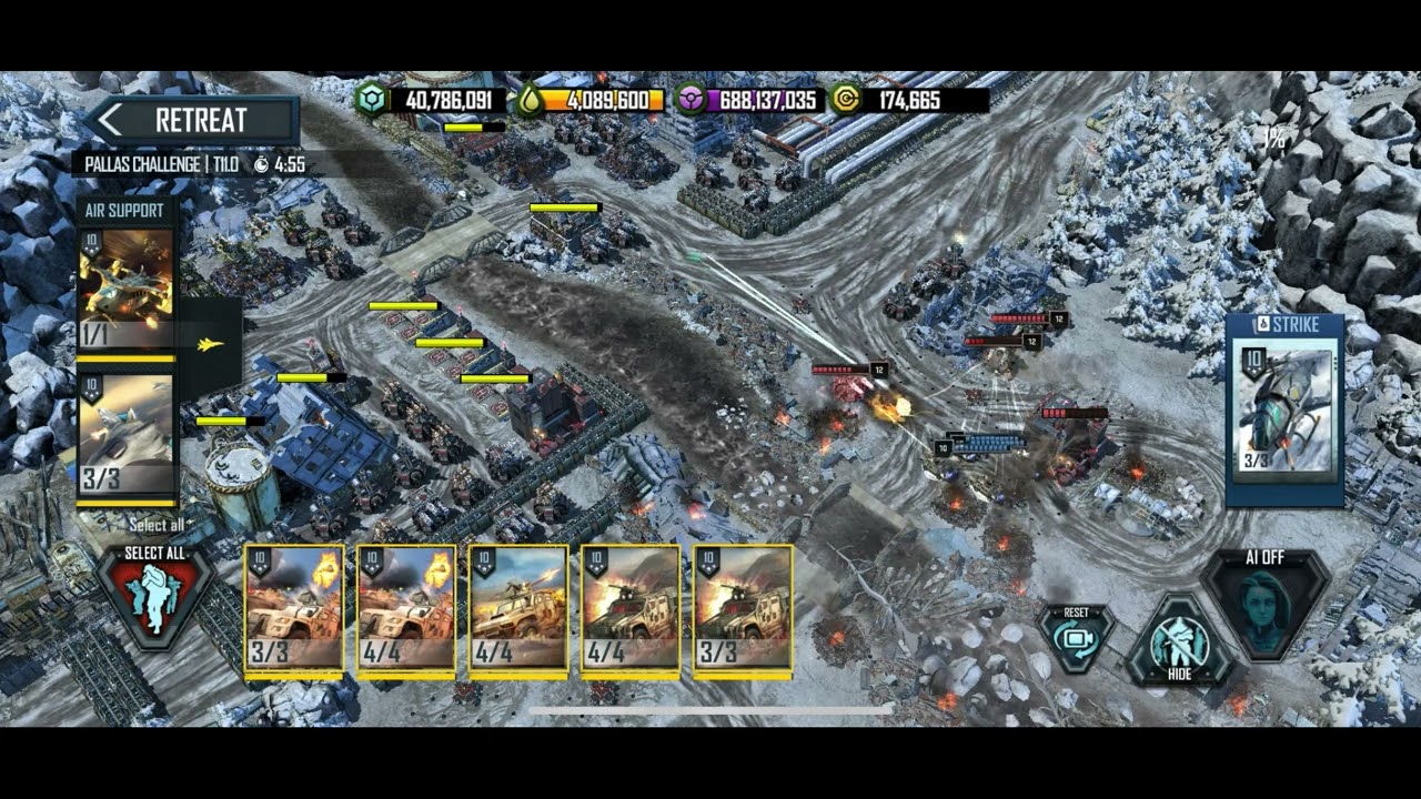 War Commander: Rogue Assault - Lunar Blade (T11.0) [T10 LVs + Titanus + Griffins, ~15k oil]