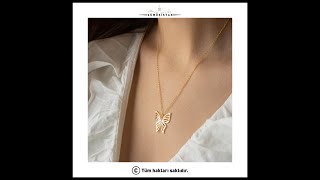 925 Ayar Gümüş Trend Kelebek Kolye