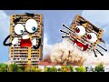 Destroy Buildings From a Doodle Perspective - Satisfying Video Destroys Everything | Woa Doodland