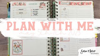 Plan with Me: May 5th - 7th 2023 | Simplified Daily Planner | Sara Marie Stickers |