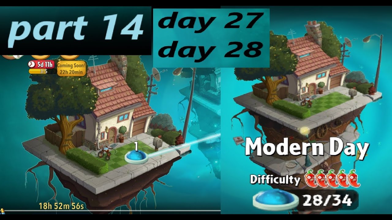 PLANTS VS ZOMBIES 2 - MODERN DAY - PART 14 - DAY 27 - DAY 28 - gameplay ...