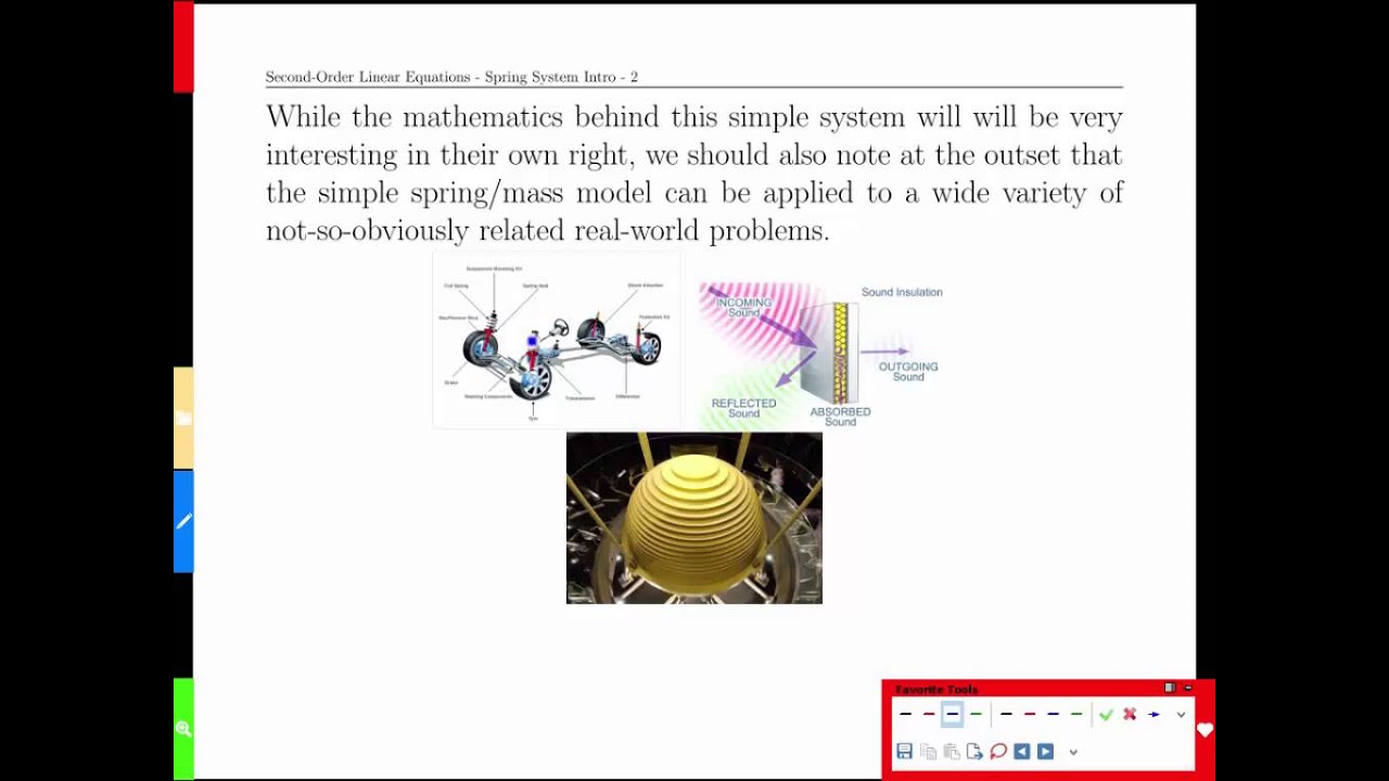 Week 3-1 Second Order Linear Equations - Spring System Intro - YouTube