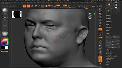 09/08/20 Scan cleanup and sculpting eyebrows in Zbrush