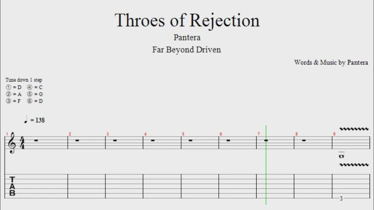 Pantera Throes of Rejection Tab YouTube