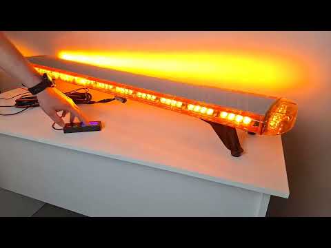 Мигалка на крышу автомобиля 145 см желтая 108LED, проблесковая панель, видео 1