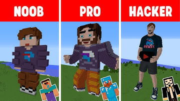 Minecraft NOOB vs PRO vs HACKER: MrBEAST STATUE HOUSE BUILD CHALLENGE in Minecraft / Animation