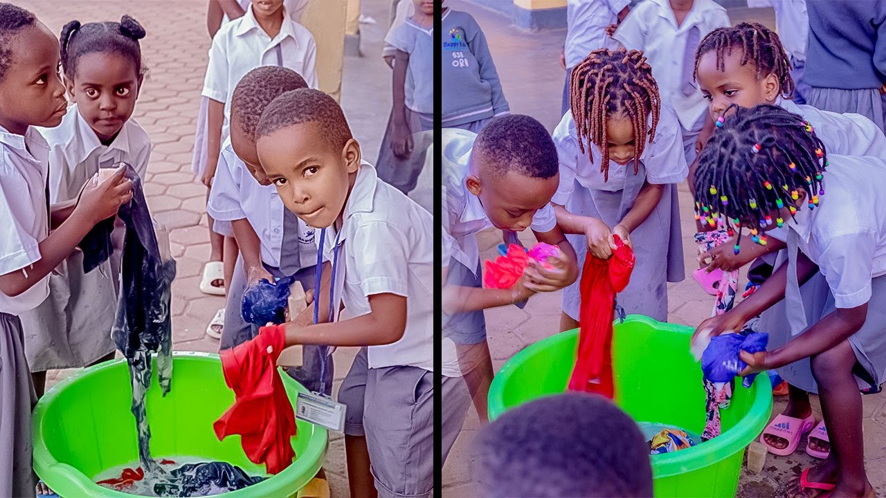 🥰🥰🥰👕УЧИМ ДЕТЕЙ СТИРАТЬ 🧺🧼💦 || ШКОЛА HAPPY KIDS