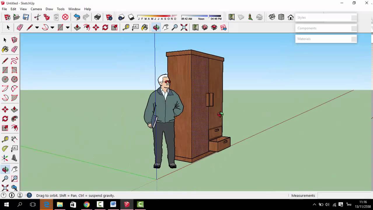 การใช้งานโปรแกรม Google Sketchup เบื้องต้น(การสร้างโมเดลตู้เสื้อผ้า) -  Youtube