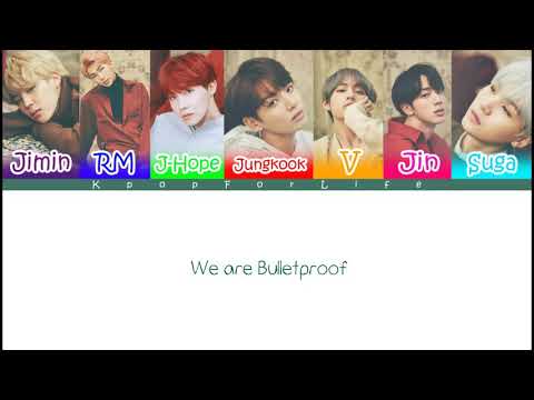 BTS 'We Are Bulletproof PT.1' Color Coded Lyrics