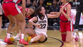 😬 Caitlin Clark HEATED After Jacy Sheldon Reaches Around Her Back\/Neck | #6 Iowa vs #2 Ohio State