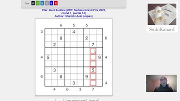 [Eng] Bust Sudoku, by Shinichi Aoki (WPF Sudoku Grand Prix 2022, round 1, puzzle 14)