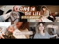 DAY IN MY LIFE WITH A NEWBORN || Breastfeeding, Slow Mornings, & Cutting My Hair 👼🏼🧺