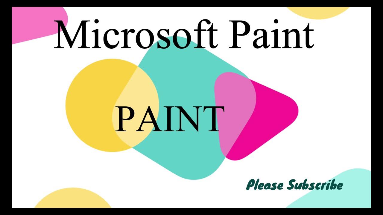 MS PAINT computer basic knowledge YouTube