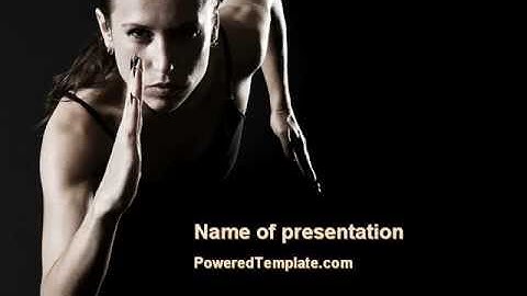 Running Girl PowerPoint Template by PoweredTemplate.com