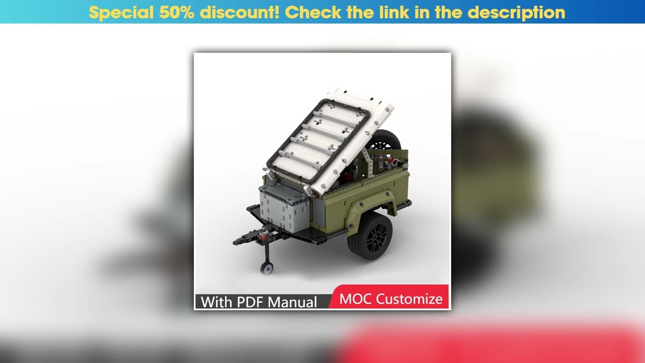 Deal NEW Model 1051 PCS MOC Creative Camping Off-Road Trailer Modular Building Blocks Model Educati