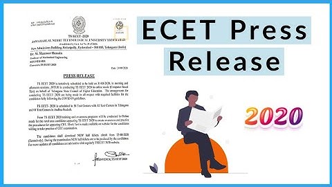 TS ECET Exam Date Announced | Press Release By JNTUH