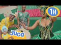 Juca dança e batuca com uma bateria de escola de samba 💃🎶 HORA DO JUCA BRASIL! | Vídeos Educativos