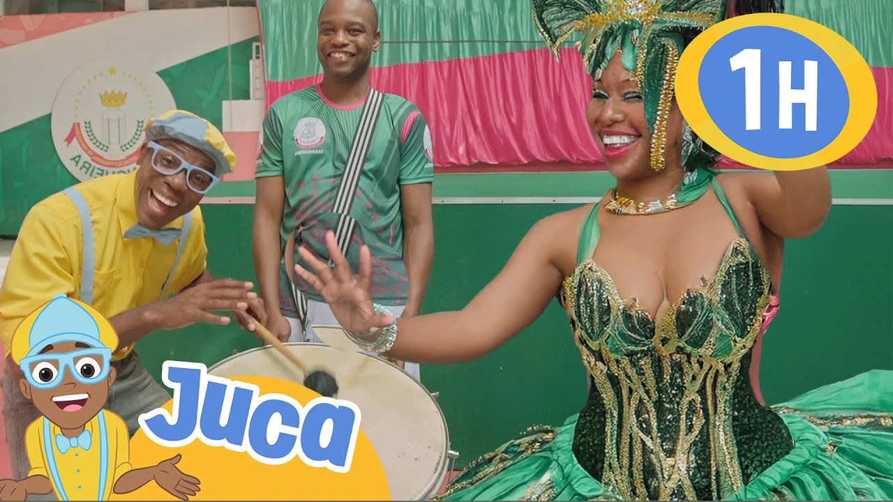 Juca dança e batuca com uma bateria de escola de samba 💃🎶 HORA DO JUCA BRASIL! | Vídeos Educativos