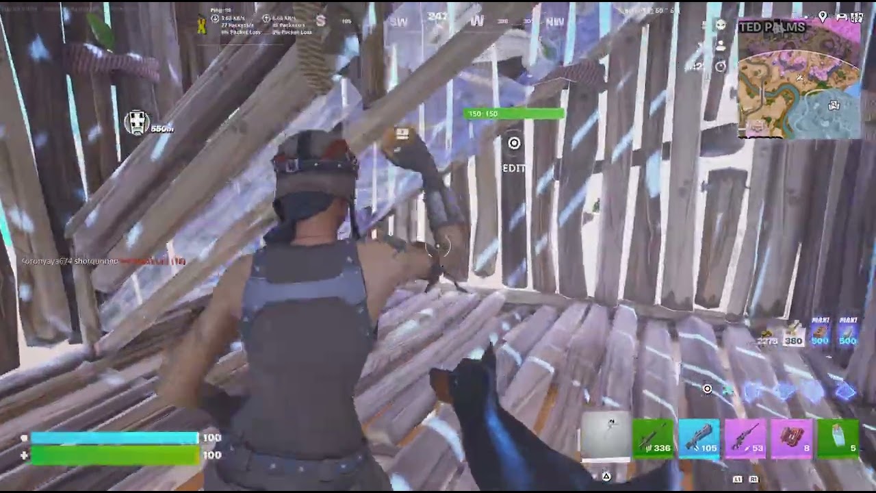 Playing Battle Royale in fortnite.