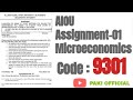 Aiou | Principal of Micro-economic solved assignment-1 | Code 9301 | Paki Official