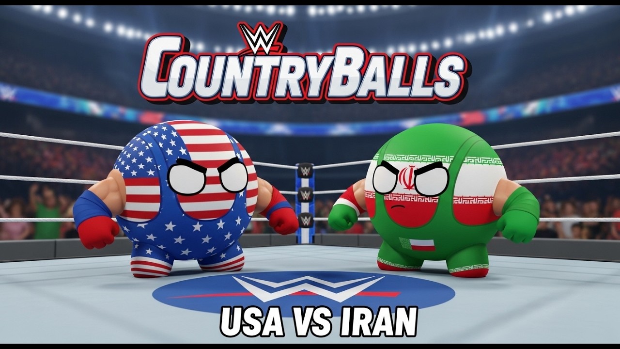 США 🤼‍♂️ против Ирана – Битва CountryBalls от WWE! 