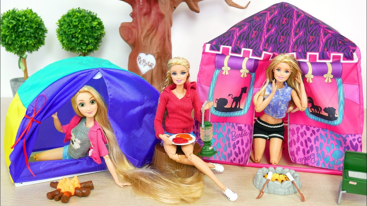  Barbie  Doll Camping Tent Gear Playset boneka Barbie  ber 