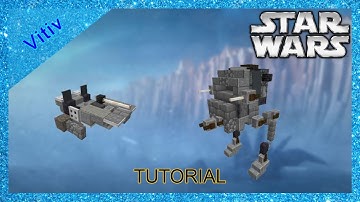 Star Wars First Order AT-ST and First Order LIUV in Minecraft - 1:1 Scale - Tutorial