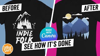 Before and After T-Shirt Design | How to Create an Outdoor Design for RedBubble on Canva