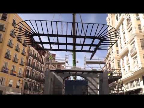 Así construyen el templete de la nueva estación de Gran Vía en Madrid