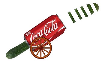 How to cut cucumbers with cans of Coca-Cola
