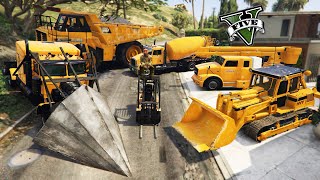GTA 5  Stealing CONSTRUCTION VEHICLES with Franklin! (Real Life Cars #83)