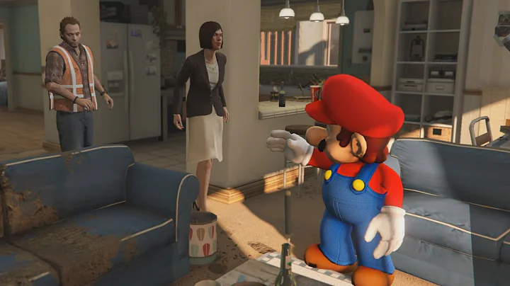 Super Mario goes off Debra and Floyd