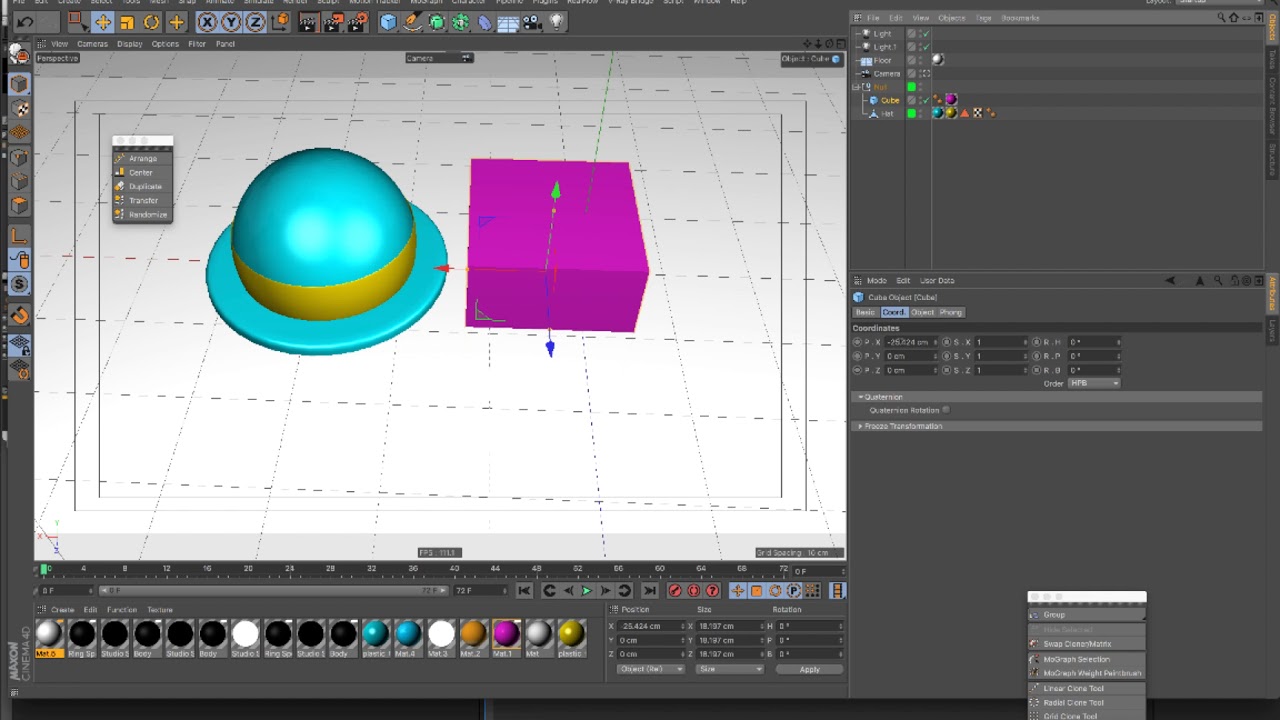 How to Move An Object To Another Object In Cinema 4D - YouTube