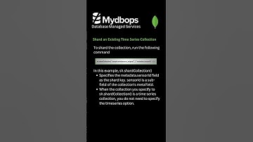 Shard an Existing Time Series Collection in MongoDB Mydbops MyWebinar Edition 24 #shorts