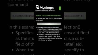 Shard an Existing Time Series Collection in MongoDB Mydbops MyWebinar Edition 24 #shorts