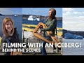 Behind the scenes of filming song covers next to an iceberg!